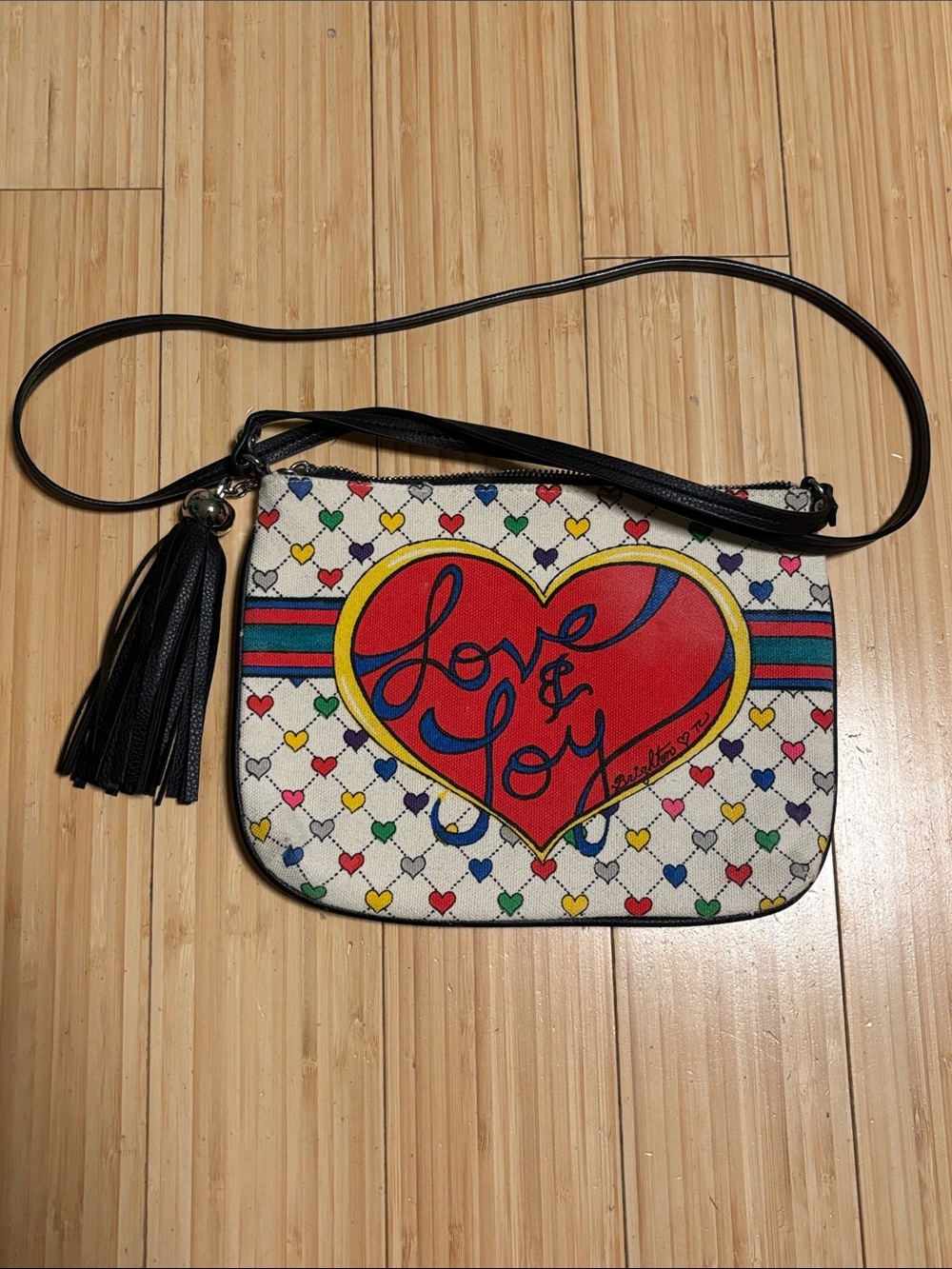 Brighton Love & Joy Heart Crossbody - Red, Black, Yellow, Blue, Green